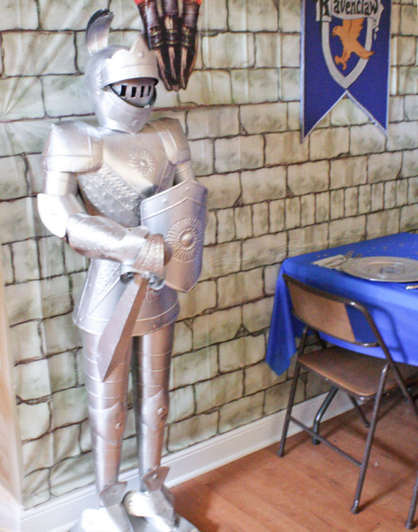 Harry Potter party ideas suit of armor statue