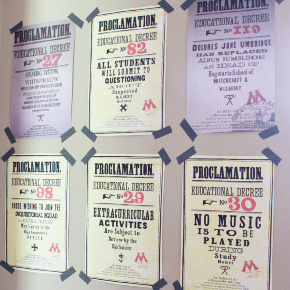 Harry Potter party ideas proclamations