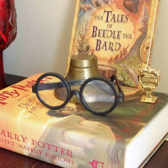 Harry Potter party ideas books and glasses