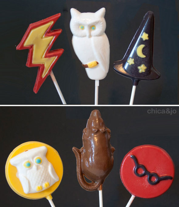 Harry Potter party ideas chocolate suckers lollipops
