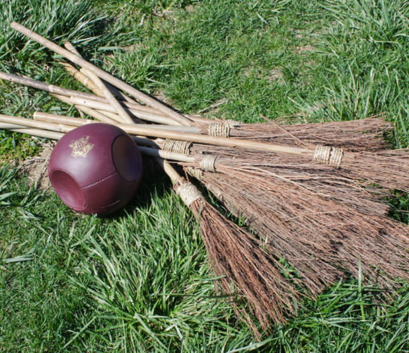 Harry Potter party ideas quidditch quaffle and brooms
