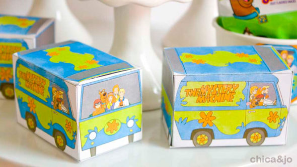 Scooby Doo party miniature Mystery Machine favor boxes