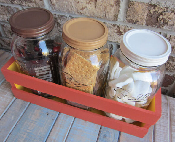 Mason jar storage for s'mores