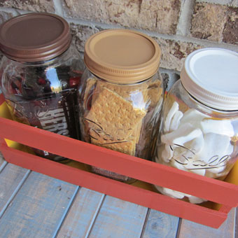 Mason Jar Storage for S'mores
