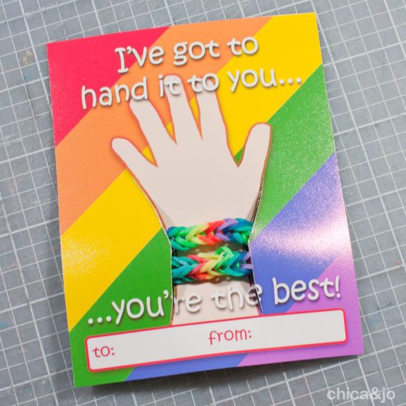 Printable friendship bracelet Valentine's Day cards