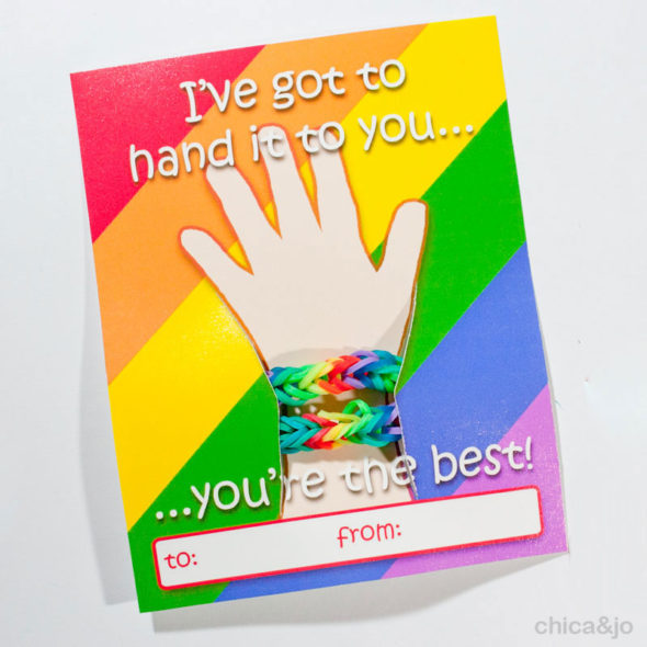 Printable friendship bracelet Valentine's Day cards