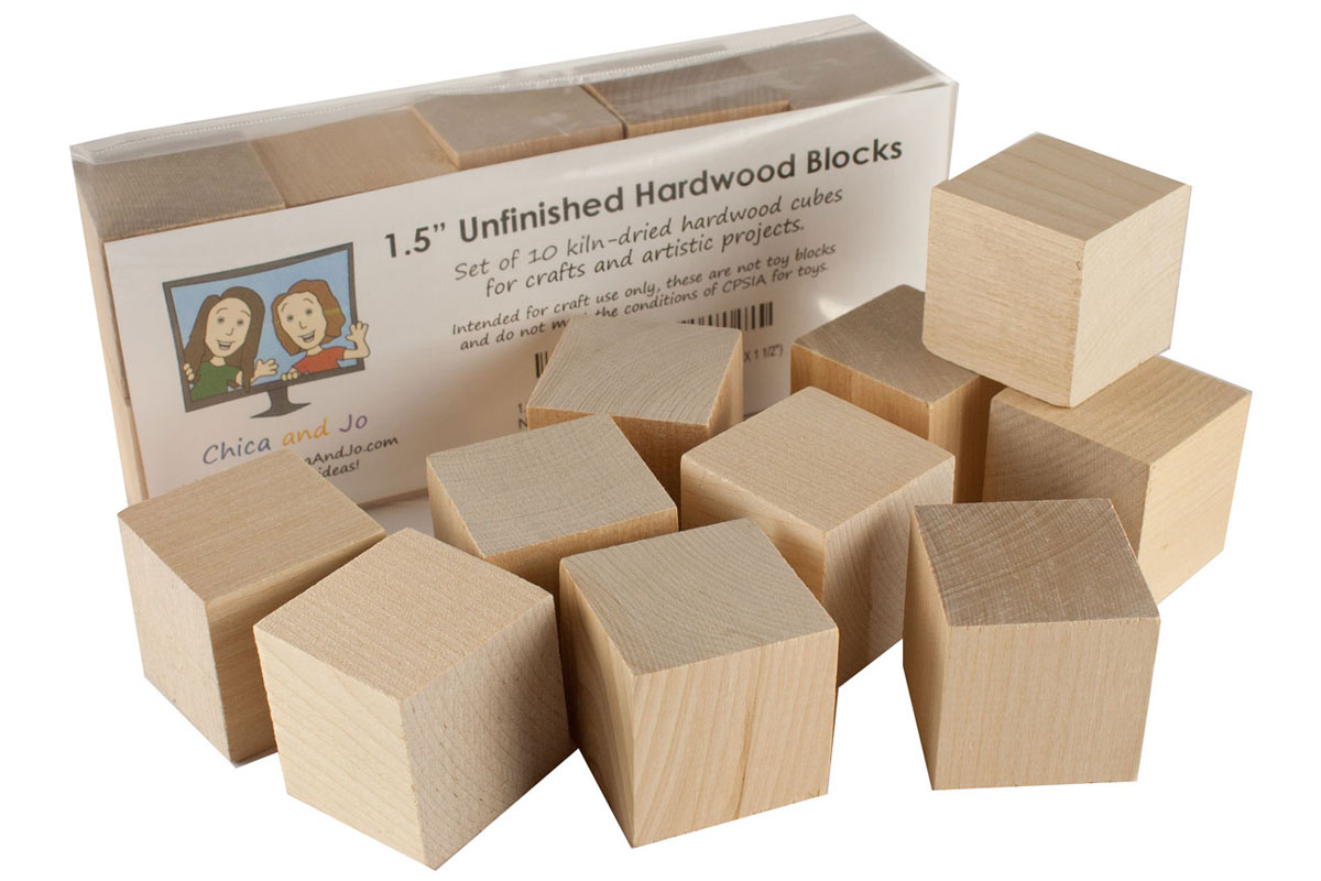 plain wooden blocks to decorate