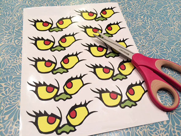 Grinch face favor bag printables