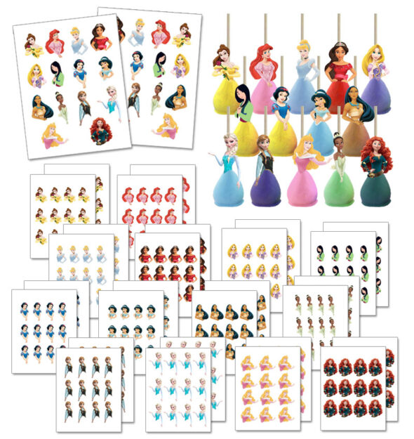 printable disney princess cake pop toppers