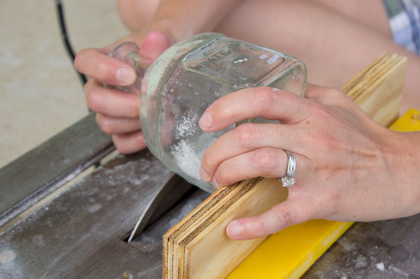 DIY upcycled Patron bottles cheese serving set