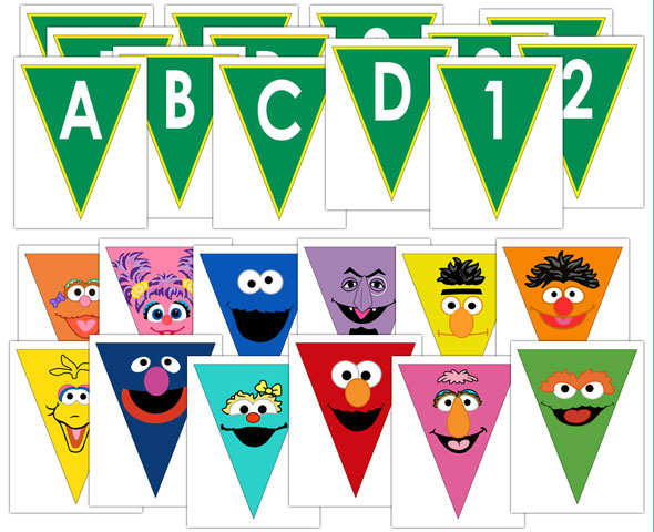 sesame street banner printable