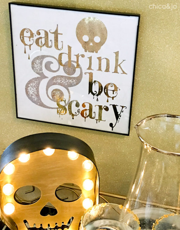 Style a Halloween bar cart