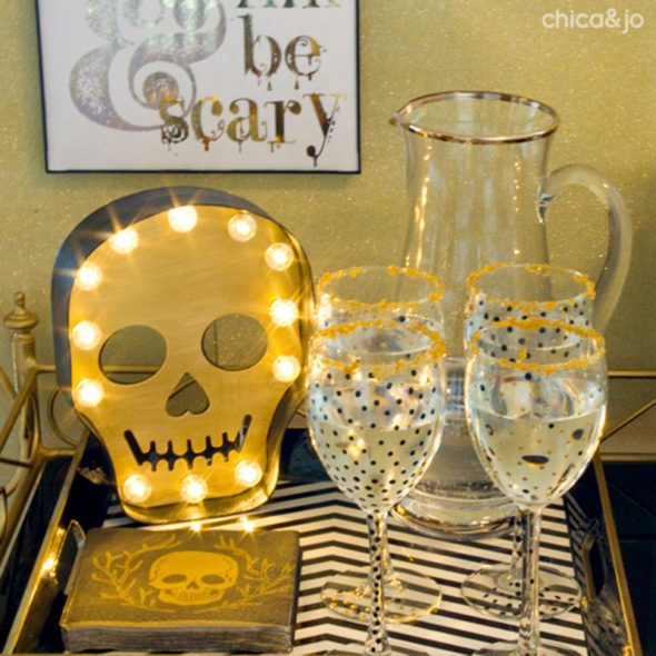 Style a Halloween bar cart