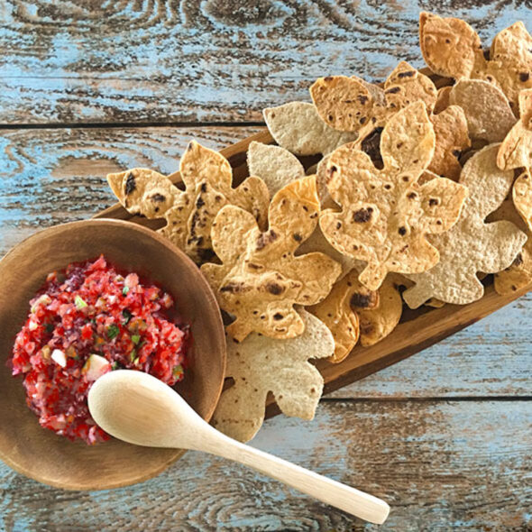 Make custom shaped leaf tortilla chips for fall