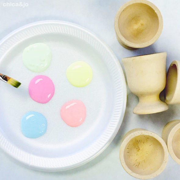 Neon pastel Easter egg cups