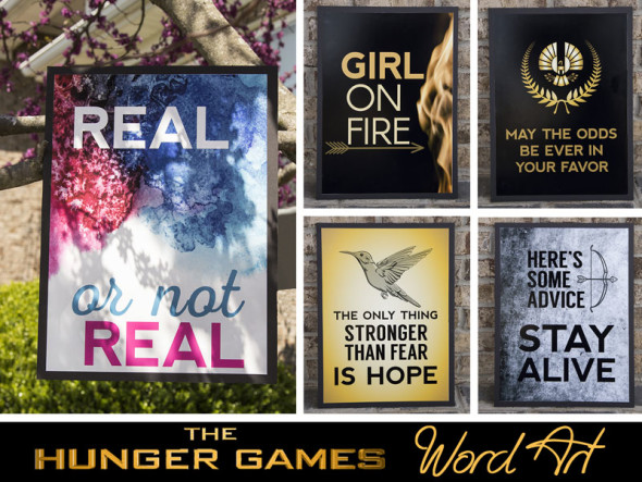 The Hunger Games word art posters