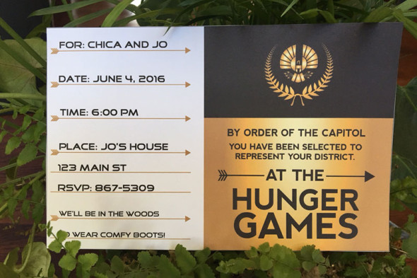 printable customizable Hunger Games party invitation