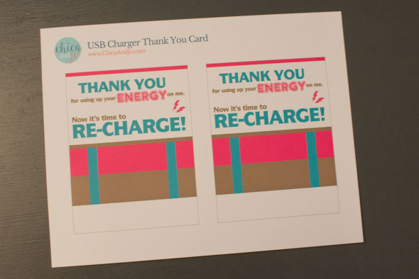 USB charger thank you card gift for school teachers