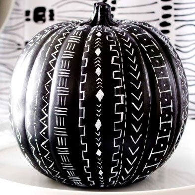 Mud Cloth Pattern Inspired Pumpkin