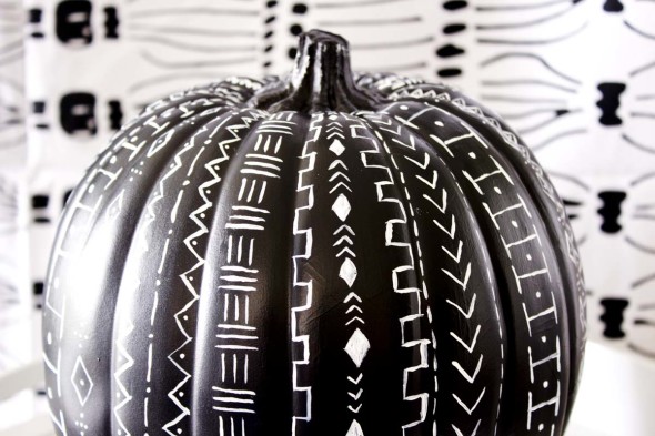 Mudcloth pattern pumpkin