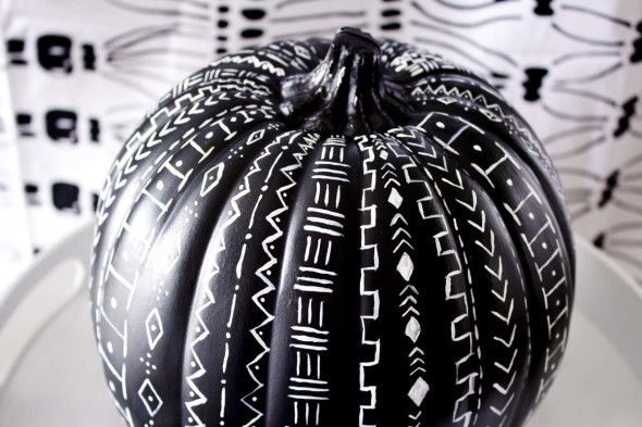 Mudcloth pattern pumpkin