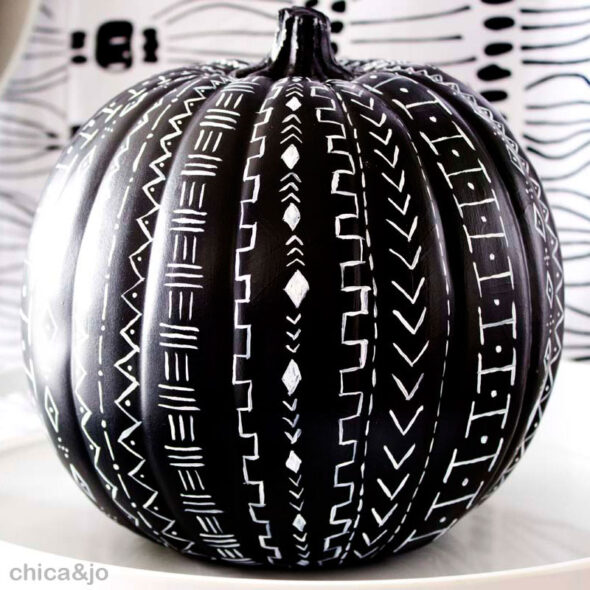 Mud Cloth Pattern Inspired Pumpkin