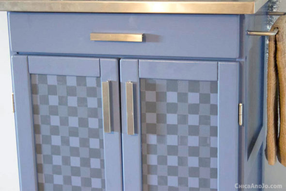 buffalo check kitchen cart makeover