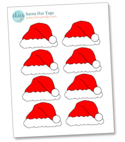 santa hat tag printable download