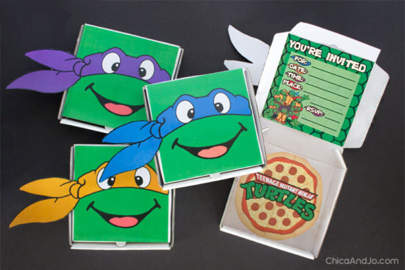 Teenage Mutant Ninja Turtles party favors and invitations