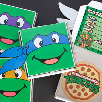 Teenage Mutant Ninja Turtles Party Favors and Invitations