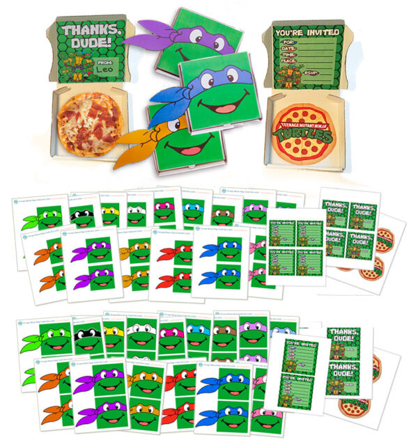 Teenage Mutant Ninja Turtles party favors and invitations