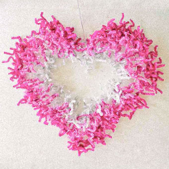 DIY Valentines Day Heart Wreath with Pipe Cleaners