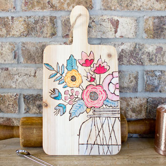 Wood-burning Designs onto a Cutting Board