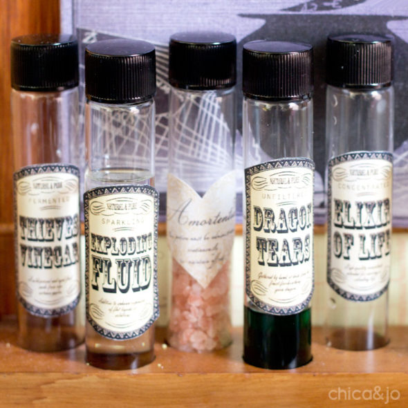 DIY Harry Potter potion making kit for wizards and magic spells