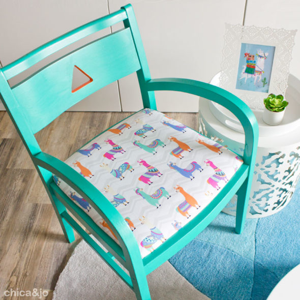 Chair Makeover with a Llama Theme