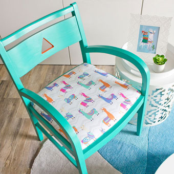 Chair Makeover with a Llama Theme