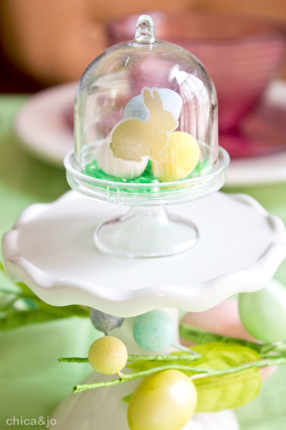 Mini cake stand Easter dinner party favors