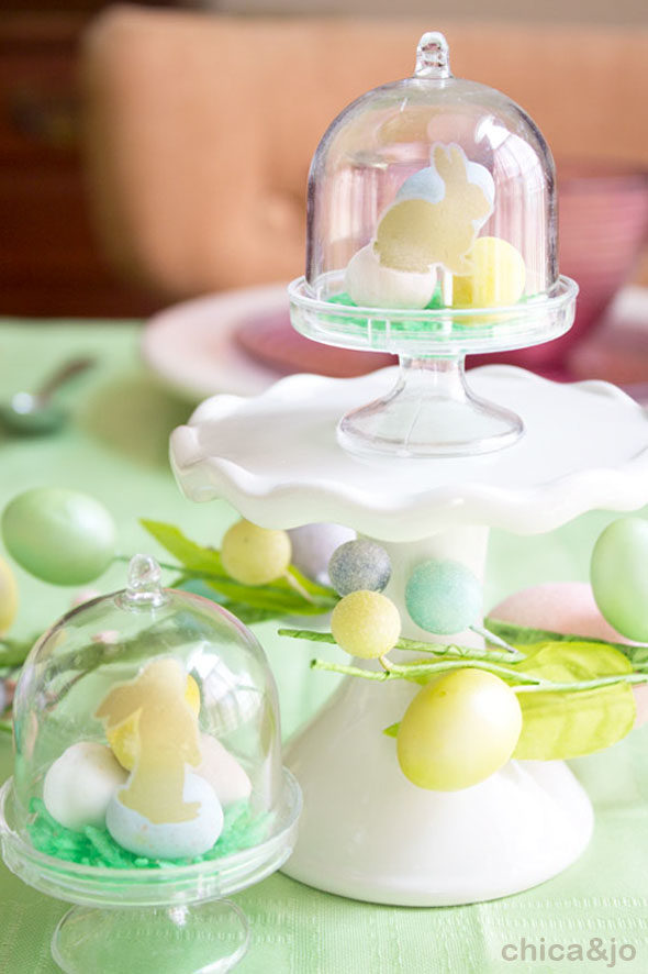 Mini cake stand Easter dinner party favors