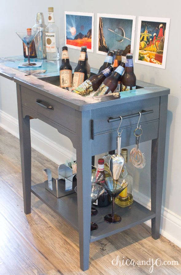 Painted Sewing Machine Table