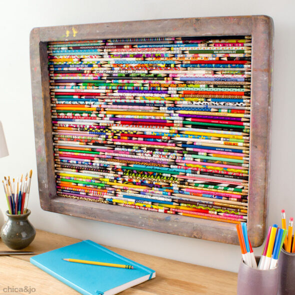 Upcycled Artwork to Display a Pencil Collection