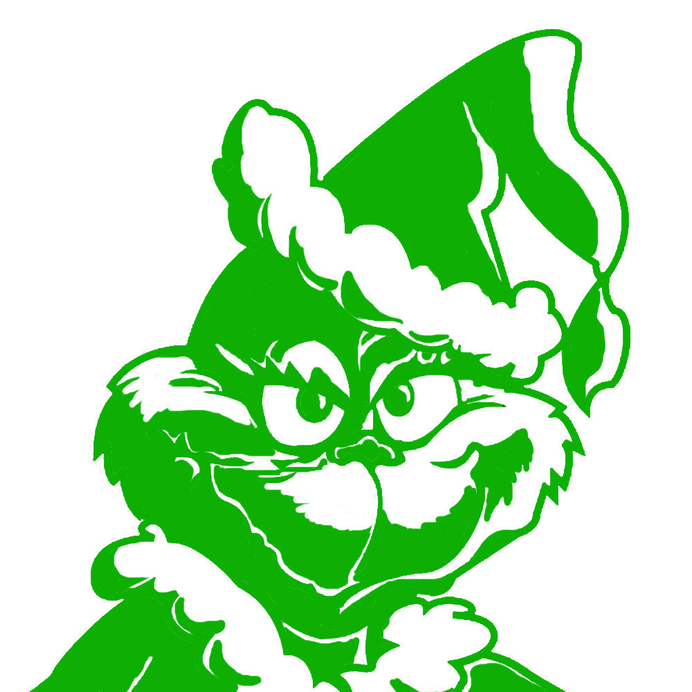 Grinch Face Clip Art Stencil