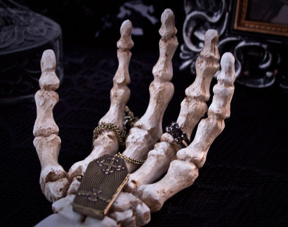 Skeleton bride Halloween trick or treat station