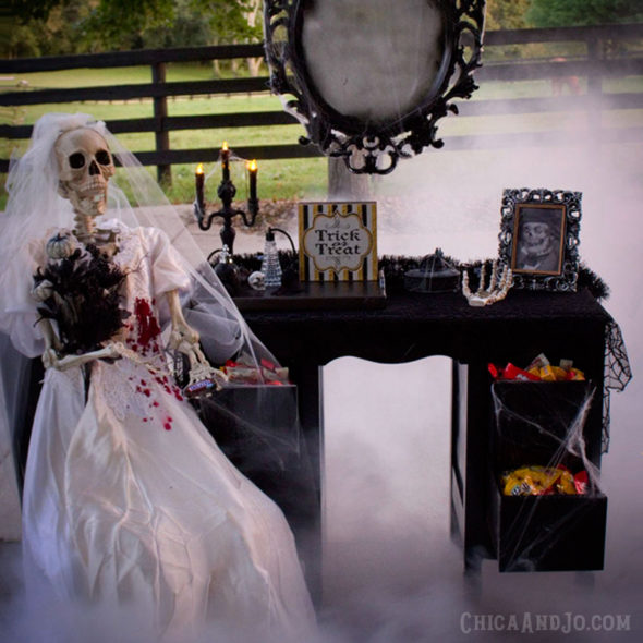 Skeleton Bride Halloween Trick or Treat Station