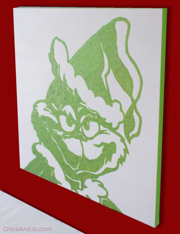 Glitter Grinch canvas tutorial