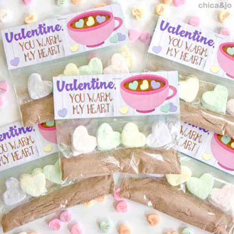 Valentine's Day Hot Cocoa Favors with Bag Tags