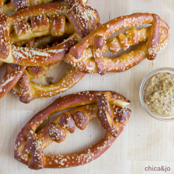 Pretzel bar for a Super Bowl football party