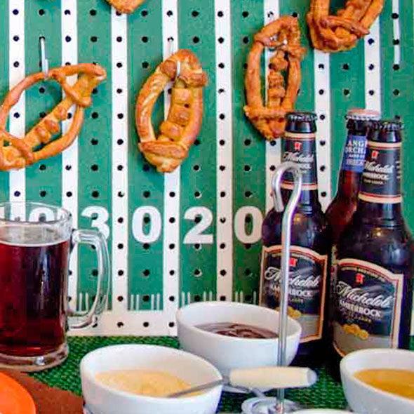 Pretzel bar for a Super Bowl football party