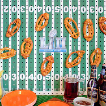 Pretzel Bar for a Super Bowl Football Party