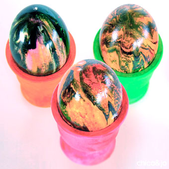Acrylic Paint Poured Easter Eggs