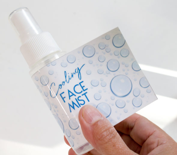 DIY cooling face mist spray bottles with printable labels